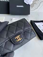 Chanel Card Holder Wallet Caviar Black Gold 11x8.5x3cm - 5