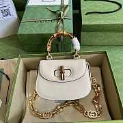 Gucci Bamboo 1947 Mini Top Handle Bag White 17x12x7.5cm - 1