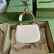 Gucci Bamboo 1947 Mini Top Handle Bag White 17x12x7.5cm - 2