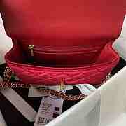 Chanel Small Flap Bag Velvet Gold Wine Red 20.5x17x6.5cm - 4