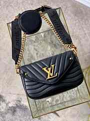 Louis Vuitton LV New Wave Multi Pochette Leather Black 19x14x5cm - 4