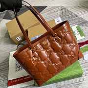 Gucci Matelassé Leather Brown Tote 38x28x14cm - 6