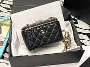 Chanel Vanity Black Lambskin Gold 8.5x11x7cm - 1