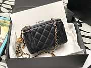 Chanel Vanity Black Lambskin Gold 8.5x11x7cm - 3