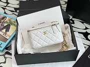 Chanel Vanity White Lambskin Gold 8.5x11x7cm - 1