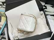 Chanel Vanity White Lambskin Gold 8.5x11x7cm - 2