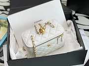 Chanel Vanity White Lambskin Gold 8.5x11x7cm - 4