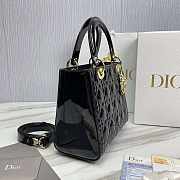 Dior Lady Patent Black Gold 24 x 20 x 11cm - 5