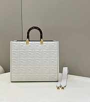 Fendi Sunshine Medium White Leather Shopper 35x31x17cm - 1