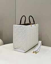 Fendi Sunshine Medium White Leather Shopper 35x31x17cm - 6