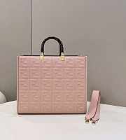 Fendi Sunshine Medium Pink Leather Shopper 35x31x17cm - 1