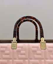 Fendi Sunshine Medium Pink Leather Shopper 35x31x17cm - 3