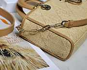 Dior Medium Lady D-joy Bag Natural Cannage Raffia 26 x 13.5 x 5 cm - 6