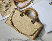 Dior Medium Lady D-joy Bag Natural Cannage Raffia 26 x 13.5 x 5 cm - 5