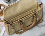 Dior Medium Lady D-joy Bag Natural Cannage Raffia 26 x 13.5 x 5 cm - 3