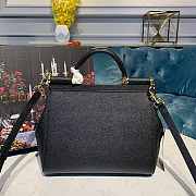 Dolce & Gabbana Medium Sicily Handbag In Dauphine Leather Black 25x20x12cm - 4