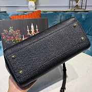 Dolce & Gabbana Medium Sicily Handbag In Dauphine Leather Black 25x20x12cm - 3