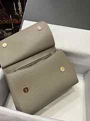 Dolce & Gabbana Medium Sicily Handbag In Dauphine Leather Grey 25x20x12cm - 2