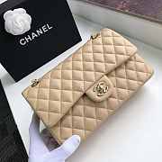 Chanel Flap Bag Beige Lambskin Gold 25cm - 5