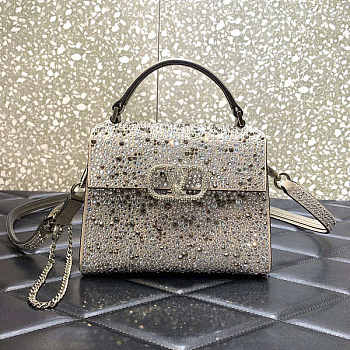 Valentino Vsling Sparkling Embroidery Gradient Grey 19x13x9cm