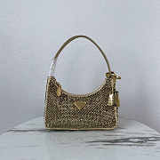 Prada Satin Mini Bag With Artificial Crystals Gold 22x17x6cm - 1