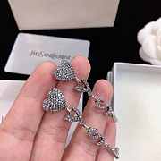 YSL Heart Crystal Earrings - 4