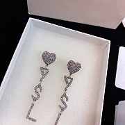 YSL Heart Crystal Earrings - 2