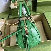 Gucci Matelassé Leather Top Handle Bag Green 19x13x11cm - 5