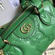 Gucci Matelassé Leather Top Handle Bag Green 19x13x11cm - 3