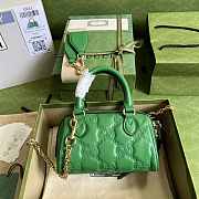 Gucci Matelassé Leather Top Handle Bag Green 19x13x11cm - 2