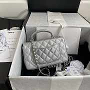 Chanel Top Handle Silver Caviar 20x12x6cm - 6