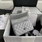 Chanel Top Handle Silver Caviar 20x12x6cm - 4