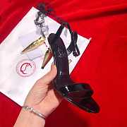 Christian Louboutin Lip Queen Patent Red Sole Sandals Heel 8.5cm - 4