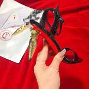 Christian Louboutin Lip Queen Patent Red Sole Sandals Heel 8.5cm - 3