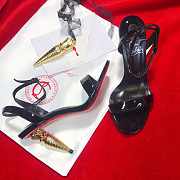 Christian Louboutin Lip Queen Patent Red Sole Sandals Heel 8.5cm - 2