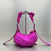 Balenciaga Le Cagole XS Shoulder Bag Pink Velvet 26x16x9.9cm - 4