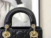 Dior Mini Lady Bag Black Lambskin Gold 17cm - 4