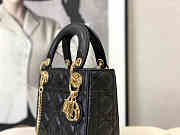 Dior Mini Lady Bag Black Lambskin Gold 17cm - 3