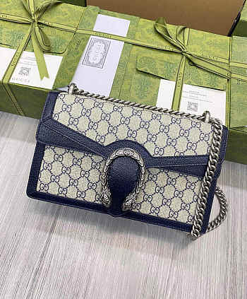 Gucci Dionysus Small GG Shoulder Bag Beige And Blue 28x17x9cm