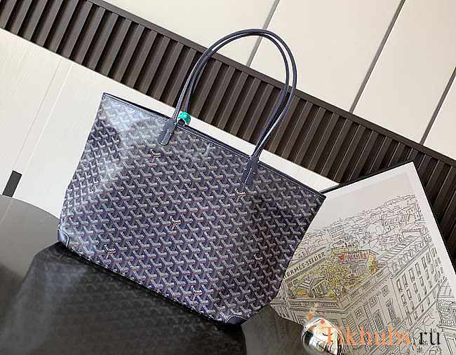 Goyard Large Zipper Tote Dark Blue 30x17x50cm - 1