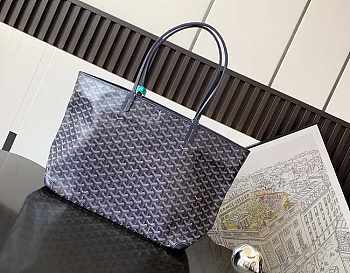 Goyard Large Zipper Tote Dark Blue 30x17x50cm