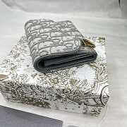 Dior Saddle Lotus Oblique Jacquard Wallet Gray 10x9x2.5cm - 6