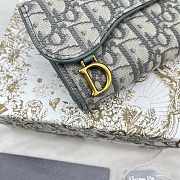 Dior Saddle Lotus Oblique Jacquard Wallet Gray 10x9x2.5cm - 2