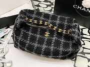 Chanel Maxi Hobo Bag Wool Tweed Black & Gray 50x33x24cm - 1