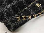 Chanel Maxi Hobo Bag Wool Tweed Black & Gray 50x33x24cm - 6