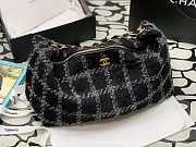 Chanel Maxi Hobo Bag Wool Tweed Black & Gray 50x33x24cm - 3