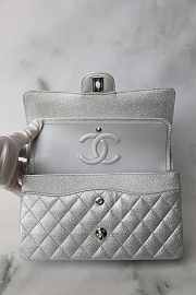 Chanel Flap Bag Silver Caviar 25cm - 2