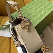 Gucci Horsebit 1955 Shoulder Bag Beige White 24x13x5cm - 5