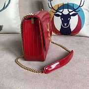 YSL Vicky Patent Red Shoulder Bag 25cm - 5