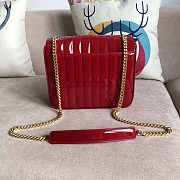 YSL Vicky Patent Red Shoulder Bag 25cm - 3